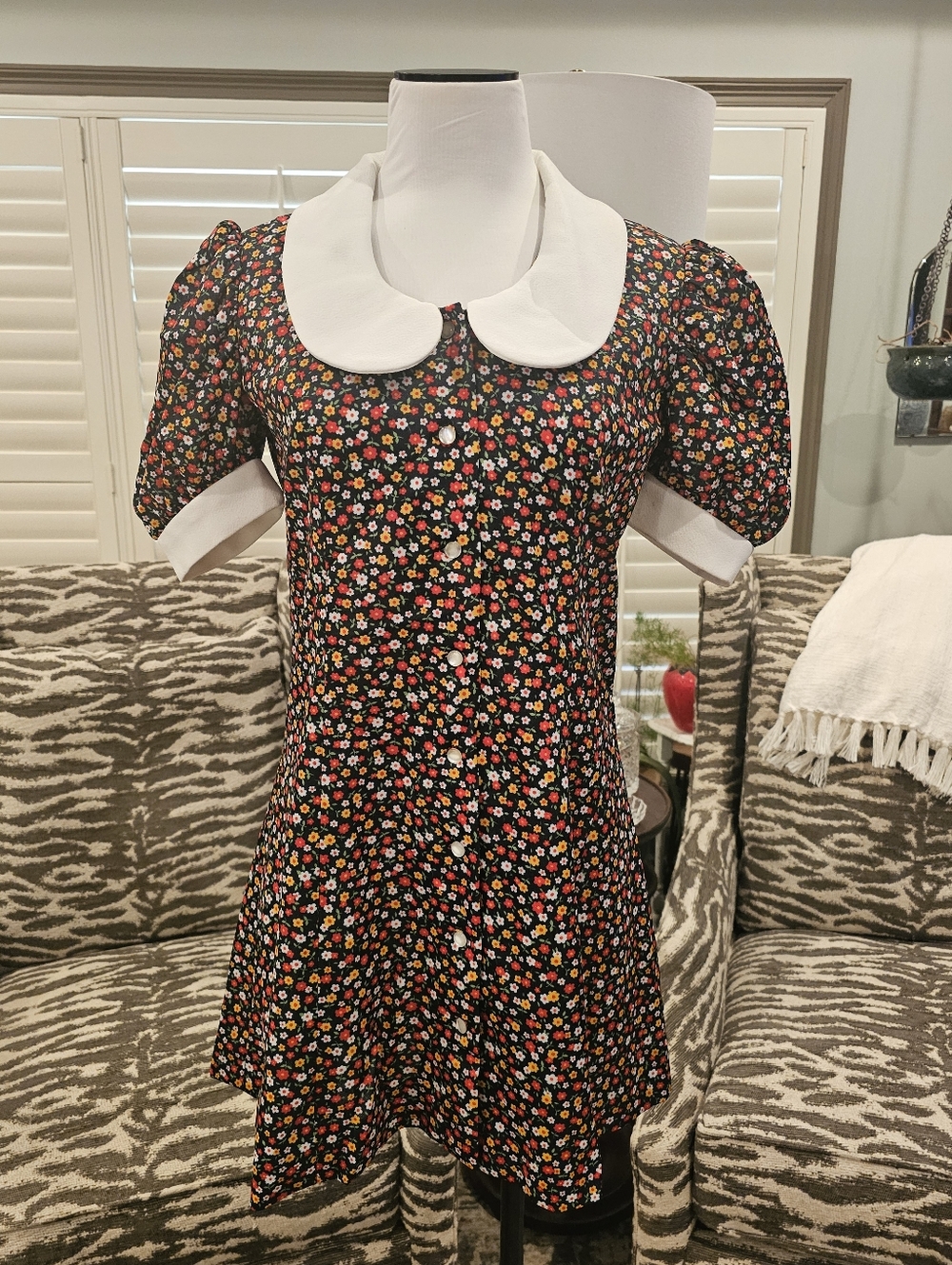 1970s Handmade Polyester Dress
